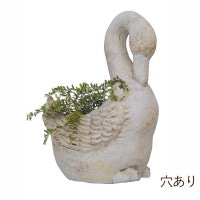 プランター 鉢 大型 おしゃれ 軽量 マグネシア ポット オブジェ アヒル 幅28×奥行23×高さ42cm 穴あり 1台単位 ガラスファイバー 石膏 レジン ガーデニング 園芸用品 庭 オーナメント 
