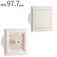 換気口 角型レジスター プッシュ式 ABS ホワイトグレー パイプ径97.7×幅144.5×高さ144.5mm 1台単位 QR100L80WG 3段階開閉式 適用パイプSU100 新築 リフォーム D