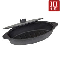 グリル 焼物 グリルパン 鉄鋳物 IH対応 中国産 スリムダッチオーブン 横27.5×奥行11.5×高さ7.2cm 重量約1.9kg  1台単位 伝統工芸 鉄分補給 キッチン用品 美味しい 料理道具 