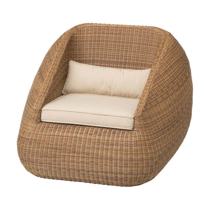 ガーデンチェア 人工ラタン 屋外用 ガーデンソファ ブルコス シングル