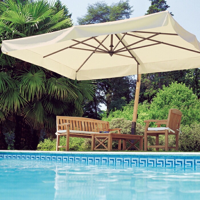 ガーデンパラソル 日よけパラソル ガーデンパラソル カプリ レーニョ スクエアタイプ 高級輸入品