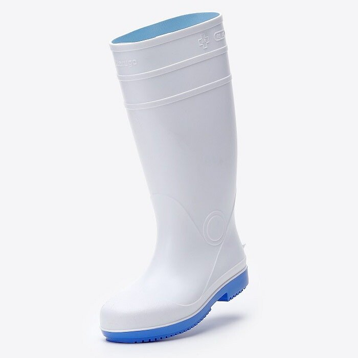 長靴 作業用 安全プロハークス#910 先芯入り ホワイト 白 ブルー 23.0