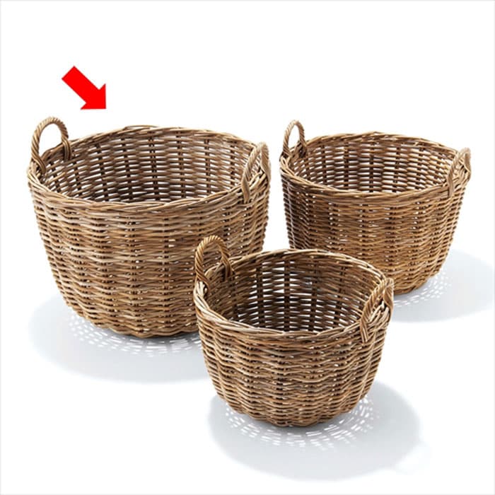 収納 かご バスケット 高級 籐(クブ材) 大型 バスケットラウンド