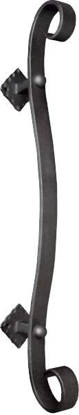 アイアン 取手 ハンドル 扉用 アイアンパーツ アルミパーツ スティックハンドルＦ 幅60×長さ600×奥行120mm 1台単位 艶消しブラック 黒 玄関ドア 玄関扉 格子戸 門扉 ロートアルミ ロートアイア