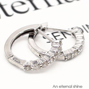 ピアス フープピアス エタニティピアス ダイヤモンド 中折れピアス 0.2ct プラチナ900 レディース ジュエリー アクセサリー プレゼント
