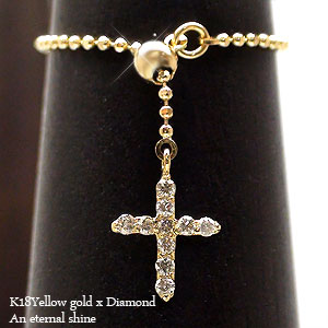 チェーンリング クロス 十字架 18金 イエロー ピンク ホワイトゴールド チャーム クサリ カットボール 指輪 ピンキーリング 婚約指輪 刻印