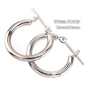 ピアス プラチナ900 フープピアス パイプピアス 輪 2mm×15mm レディース ジュエリー アクセサリー プレゼント ギフト 人気 おすすめ