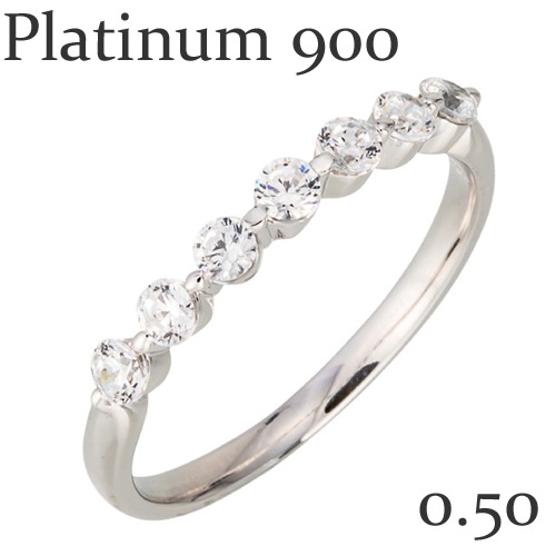 ダイヤモンドリング ダイヤモンド 7石 0.5ct 指輪 リング プラチナ900 婚約指輪 刻印 レディース ジュエリー アクセサリー プレゼント