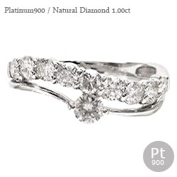 指輪 ハーフエタニティリング プラチナ900 ダイヤモンド 1ct テンダイヤモンド 10石 リング 記念日 婚約指輪 刻印 レディース ジュエリー