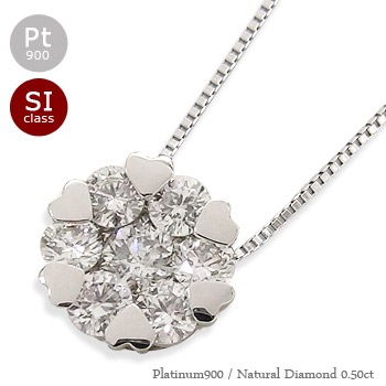 プラチナ ネックレス ハート ダイヤモンド 0.5ct プラチナ900 ペンダント チェーン レディース ジュエリー アクセサリー プレゼント