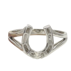 指輪 リングプラチナ900 ダイヤモンド 馬蹄 ダイヤ 0.05ct ホースシュー アミュレット 婚約指輪 刻印 レディース ジュエリー