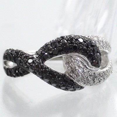 指輪 リング ダイヤモンド ブラックダイヤモンド 0.75ct ホワイトゴールドk18 婚約指輪 刻印 レディース ジュエリー アクセサリー