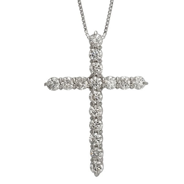 クロス 十字架 ネックレス ペンダント ダイヤモンド 1.50ct SIクラス プラチナ900 チェーン レディース ジュエリー アクセサリー