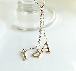 レディース ジュエリー ネックレス オーダーメイド イニシャル アルファベット 18金 イエロー ピンク ホワイトゴールド ロング イニシャル 名前