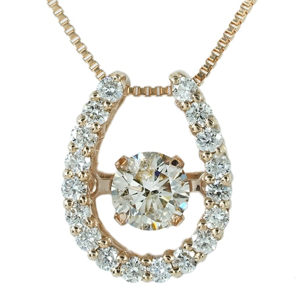 ダンシングストーン 馬蹄 ネックレス ダイヤモンド ペンダント ダイヤ 0.5ct 18金 ゴールド チェーン レディース ジュエリー アクセサリー