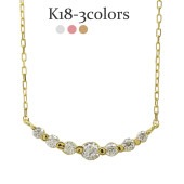 レディース ジュエリー ラインネックレス ダイヤモンド ネックレス 0.2ct 18金 イエロー ピンク ホワイトゴールド ペンダント プチ