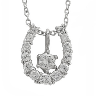馬蹄 ダイヤ 0.4ct ネックレス ホースシュー 3way ペンダント プラチナ900 アミュレット 誕生日 チェーン レディース ジュエリー