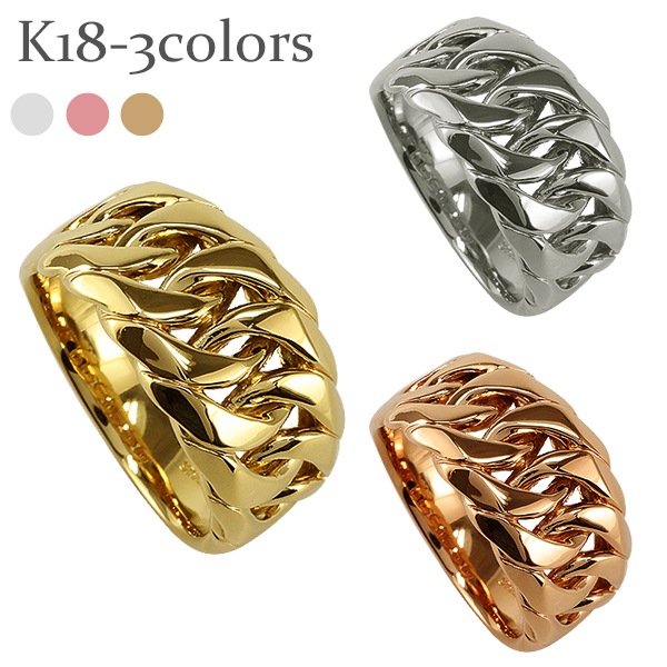 指輪 リング 喜平リング キヘイ シンプル 18金 イエロー ピンク ホワイトゴールド 誕生日 刻印 レディース ジュエリー アクセサリー