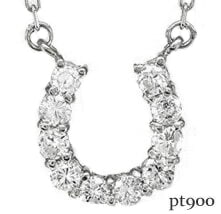 プラチナ ネックレス 馬蹄 ダイヤモンド ホースシュー ダイヤ 0.2ct プラチナ900 ペンダント アミュレット テンダイヤモンド 10石