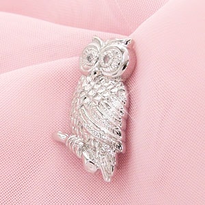 sv925 タイニーピン ラベルピン ピンバッジ ブローチ シルバー925 フクロウ メンズ 男女兼用 レディース ジュエリー アクセサリー