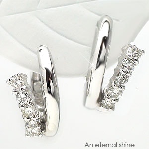 フープピアス ピアス プラチナ900 ダイヤモンド 0.3ct 中折れ式 レディース ジュエリー アクセサリー プレゼント ギフト 人気 おすすめ