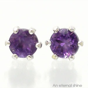 ピアス 一粒 アメジスト 3mm 2月誕生石 k18 18金 スタッド セカンド レディース ジュエリー ポイント消化 アクセサリー アクセ 人気