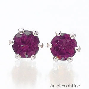 ピアス 一粒 ロードライトガーネット 3mm 1月誕生石 k18 18金 スタッド セカンド レディース ジュエリー ポイント消化 アクセサリー