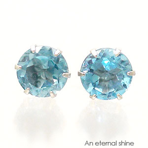 ピアス 一粒 ブルートパーズ 4mm 11月誕生石 k18 18金 スタッド セカンド レディース ジュエリー アクセサリー プレゼント ギフト