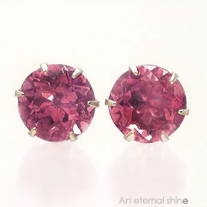 ピアス 一粒 ピンクトルマリン 10月誕生石 4mm k18 18金 スタッド セカンド ポイント消化 レディース ジュエリー アクセサリー