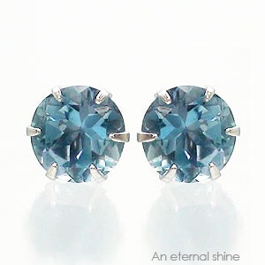 ピアス 一粒 サンタマリアアフリカーナアクアマリン 4mm 3月誕生石 k18 18金 スタッド セカンド ポイント消化 レディース ジュエリー