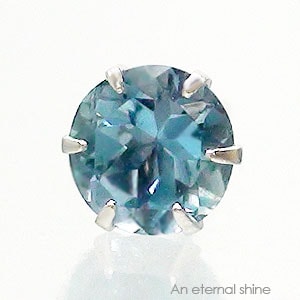 ピアス 一粒 片耳 サンタマリアアフリカーナアクアマリン 4mm 3月誕生石 スタッド セカンド レディース ジュエリー アクセサリー プレゼント