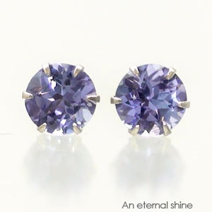 ピアス 一粒 タンザナイト 4mm 12月誕生石 k18 18金 スタッド セカンド レディース ジュエリー アクセサリー プレゼント ギフト 人気