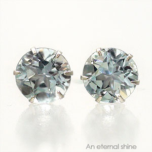 ピアス 一粒 アクアマリン 5mm 3月誕生石 k18 18金 スタッド セカンド レディース ジュエリー アクセサリー プレゼント ギフト 人気