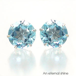 ピアス 一粒 ブルートパーズ 5mm 11月誕生石 k18 18金 スタッド セカンド レディース ジュエリー アクセサリー プレゼント ギフト