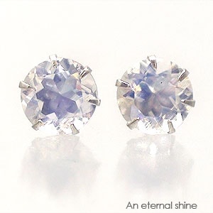 ピアス 一粒 ロイヤルブルームーンストーン 5mm 6月誕生石 k18 18金 スタッド セカンド レディース ジュエリー アクセサリー プレゼント