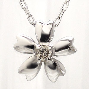 ネックレス フラワー k10ゴールド ダイヤモンド 0.014ct ペンダント チェーン レディース ジュエリー アクセサリー プレゼント ギフト