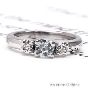 ベビーリング 18金 k18ホワイトゴールド アクアマリン 3月誕生石 ダイヤモンド 0.02ct ペンダント トップ 出産祝い 誕生祝い 記念品