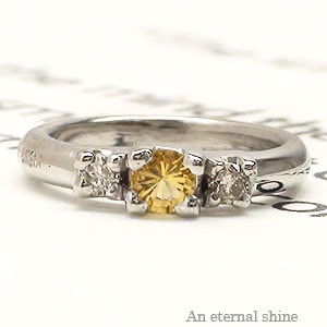 ベビーリング 18金 k18 ホワイトゴールド イエローゴールド シトリントパーズ 11月誕生石 ダイヤモンド 0.02ct ペンダント トップ