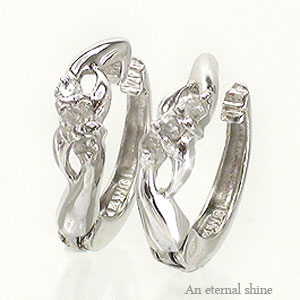 イヤリング 18金 ダイヤモンド 0.08ct k18ゴールド 中折れ式 レディース ジュエリー アクセサリー プレゼント ギフト 人気 おすすめ
