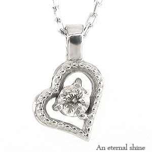 ネックレス ハート ペンダント ダイヤモンド 0.01ct 10金 イエロー ピンク ホワイトゴールド アンティーク風 チェーン レディース