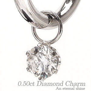 ピアス チャーム ダイヤモンド 0.5ct プラチナ900 ソリティア パイプ用チャーム レディース ジュエリー アクセサリー プレゼント ギフト