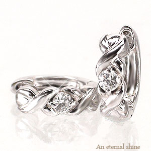 フープピアス ピアス ダイヤモンド 0.2ct 中折れピアス レディース 18金 イエロー ピンク ホワイトゴールド ジュエリー アクセサリー