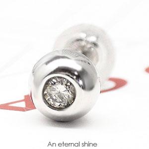 ピアス 丸玉 5mm 一粒ダイヤモンド 片耳 ダイヤ 0.05ct 18金 イエロー ピンク ホワイトゴールド スタッド メンズ 男女兼用