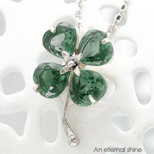 ペンダント グリーンクォーツ 四葉 クローバー ホワイトゴールド チェーン レディース ジュエリー アクセサリー プレゼント ギフト 人気 おすすめ
