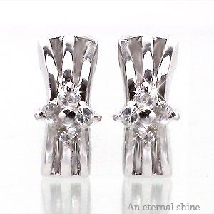 イヤリング ダイヤモンド 0.12ct 18金 イエロー ピンク ホワイトゴールド 中折れ式 レディース ジュエリー アクセサリー プレゼント