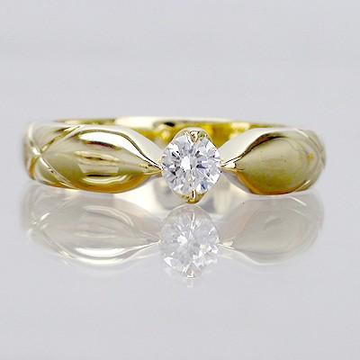 リング ダイヤモンド 高品質 SIクラス ソリティア ダイヤ 0.2ct 幅広 18金 イエロー ピンク ホワイトゴールド 婚約指輪 刻印
