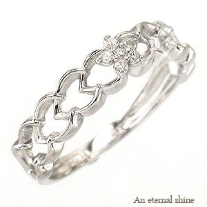 ピンキーリング 10金 イエロー ピンク ホワイトゴールド ダイヤモンド 指輪 シンプル フラワー 花 小指用 レディース ジュエリー アクセサリー