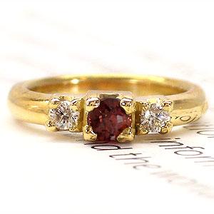 ベビーリング 18金 イエロー ピンク ホワイトゴールド ガーネット 1月誕生石 ダイヤモンド 0.02ct ペンダント トップ 出産祝い 誕生祝い