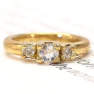 ベビーリング 18金 イエローゴールド ホワイトゴールド k18 18k ブルームーンストーン 6月誕生石 ダイヤモンド 0.02ct ペンダント