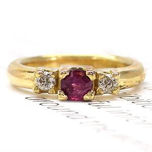 ベビーリング 18金 18k k18 イエローゴールド ホワイトゴールド ルビー 7月誕生石 ダイヤモンド 0.02ct ペンダント トップ